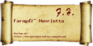 Faragó Henrietta névjegykártya
