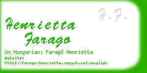 henrietta farago business card